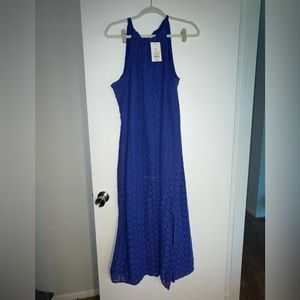 NWT a new day blue crochet summer maxi dress